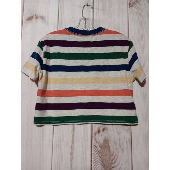 Guess Shirt‎ Ladies Extra Small Crop Top Rainbow Short Sleeve - Picture 2 of 7
